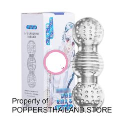 Triple-Bead TPR Masturbator (Clear) | ทอยส์สวมแบบลูกปัด 3 ส่วน (ใส)