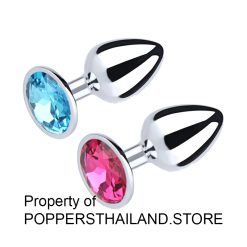 Jeweled Metal Butt Plug (Small/Medium) | ดิลโด้อุดทวารโลหะฝังเพชร (ขนาดเล็ก/กลาง)