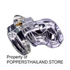 Clear Transparent Resin Male Chastity Cage with Lock | กรงขังอวัยวะเพศชายเรซินโปร่งใสพร้อมกุญแจล็อก