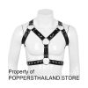 Black Leather O-Ring Chest Harness | สายรัดหน้าอกหนังสีดำพร้อมห่วงโลหะ